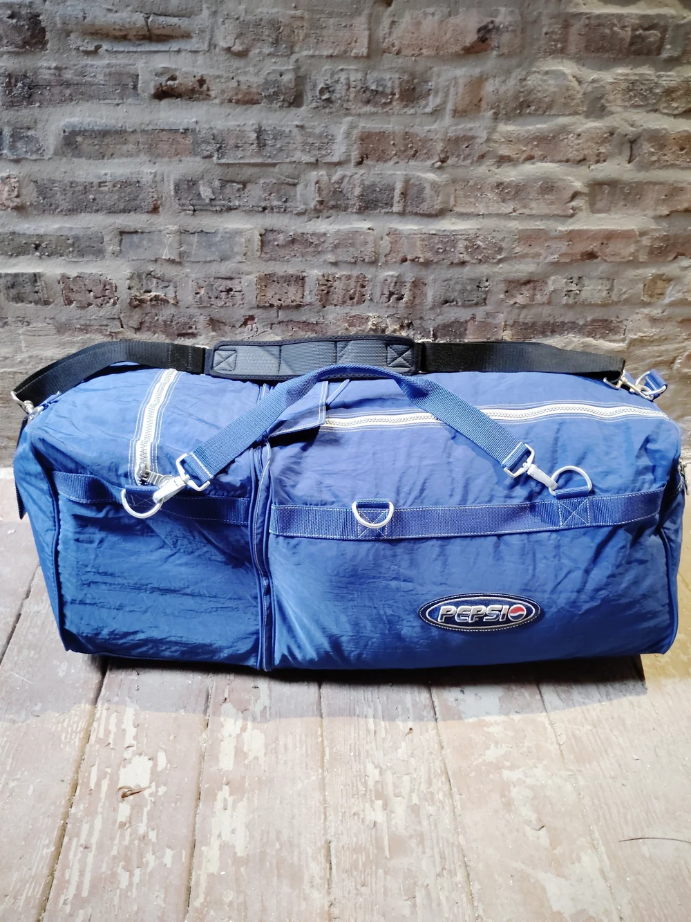 Pepsi 1990's Blue Nylon 2in1 Duffle Bag W/ Detachable Side Bag